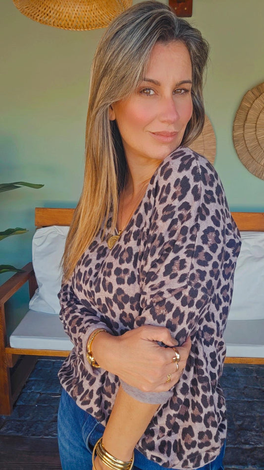 SWETER LEOPARDO